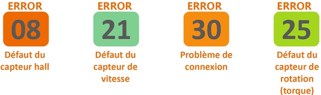 Codes erreurs fréquents